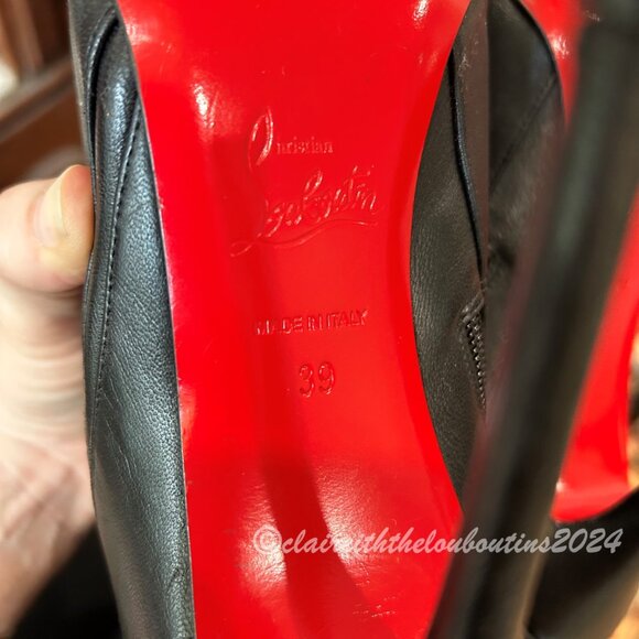 Christian Louboutin Armurabotta 120 Black Napa Over Knee Boots size 39 - Picture 6 of 8